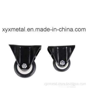 Medium Duty Caster Fixed Caster. Double Bearing Electroplate Black Frame, Mute Design. Meduim Duty Fixed Caster